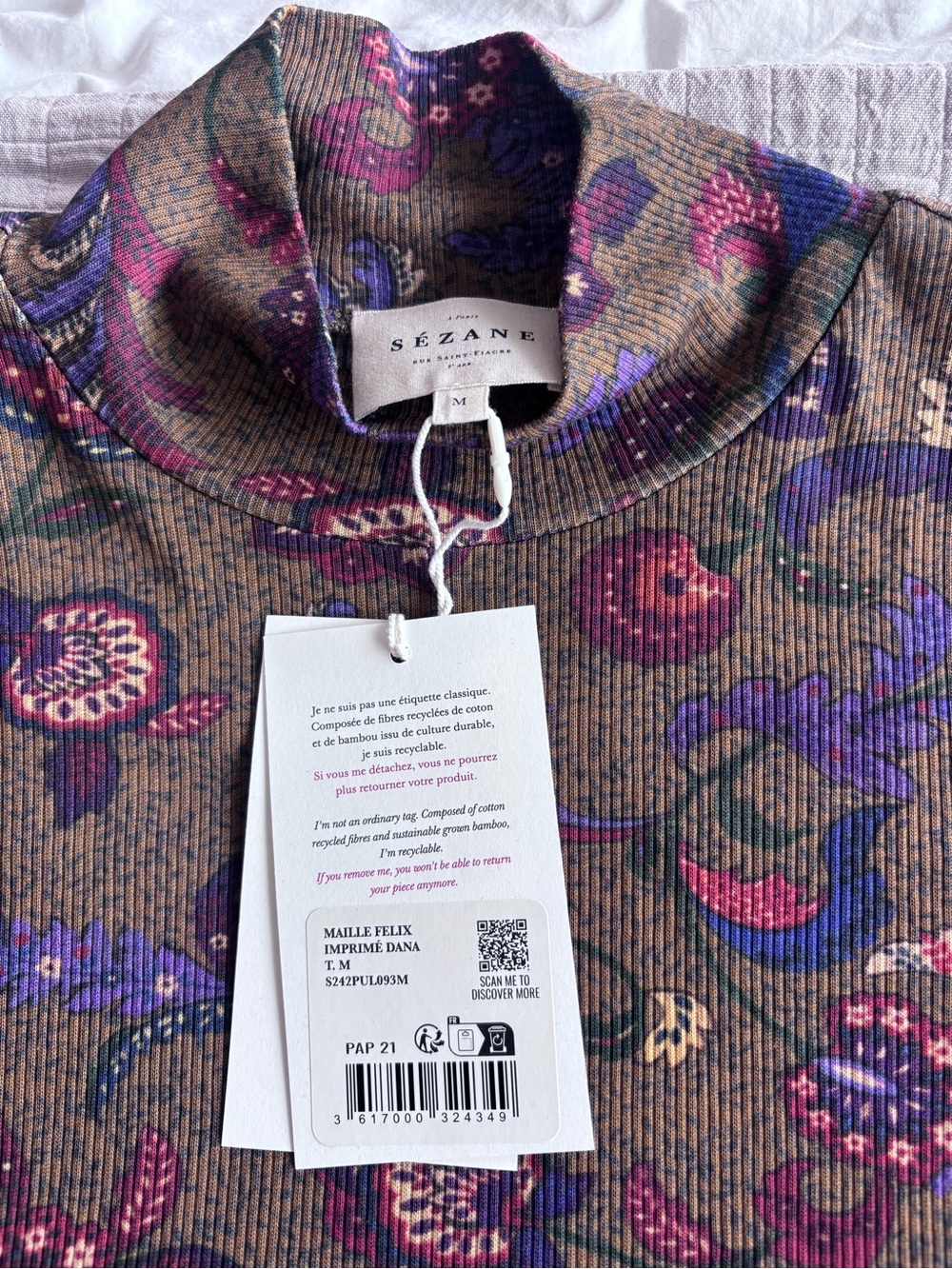 NWT Sézane Felix Jumper in Dana Print Size M - Picture 3 of 7